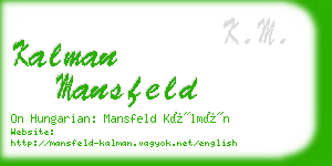 kalman mansfeld business card